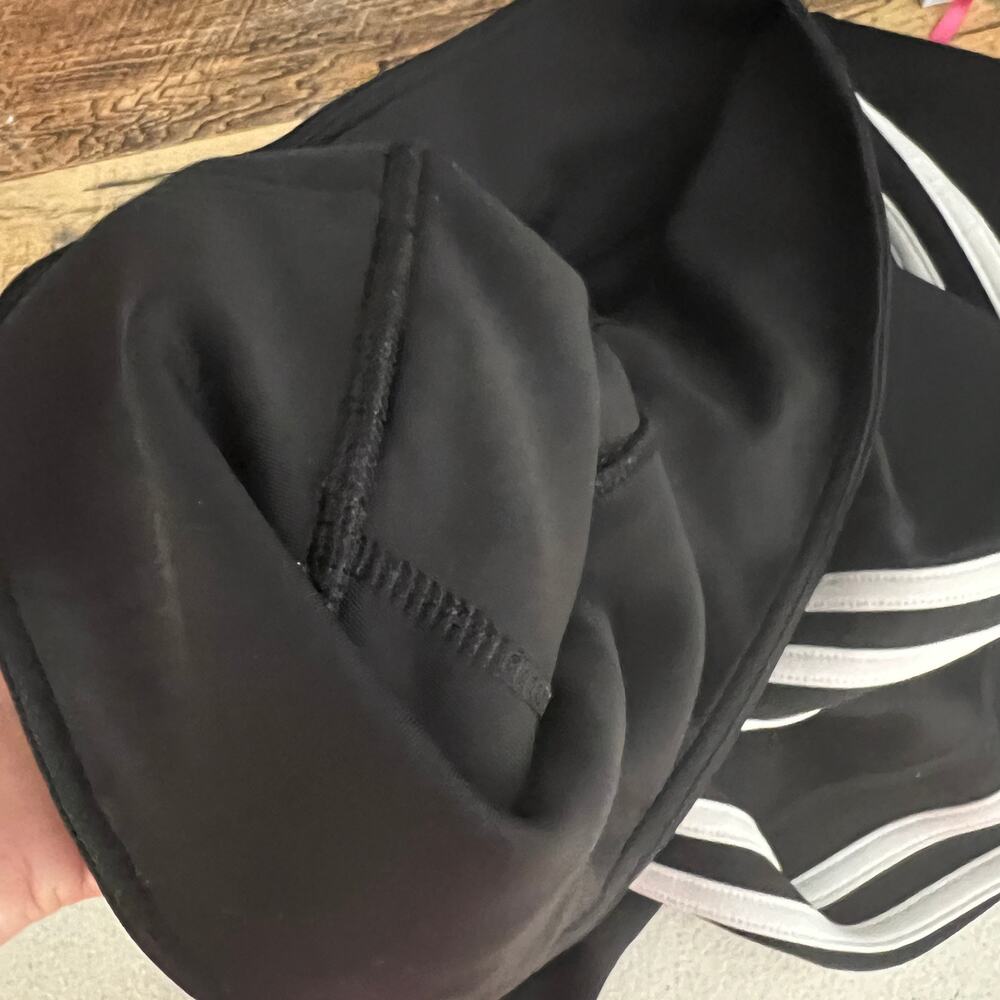 Adidas Climalite Leggings Womens XL Black White Three Stripe Athletic - Picture 8 of 9